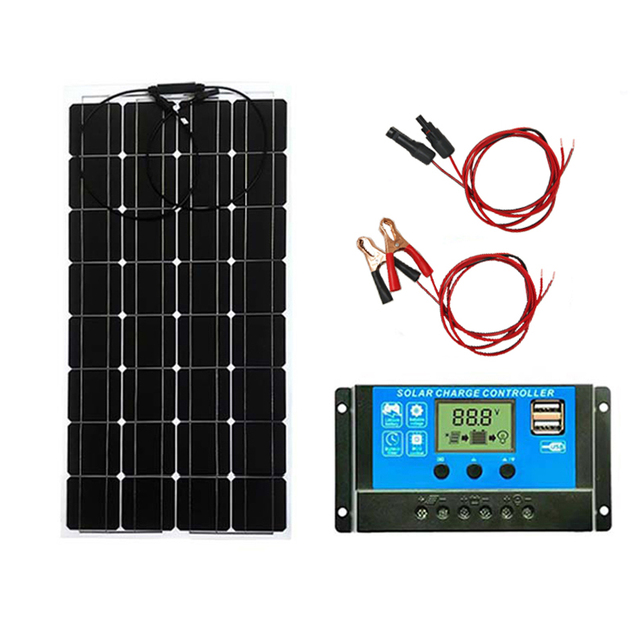 100W 12V Flexible Monocrystalline Solar Panel 21% Efficiency ZYCXEG for Marine RV Trailer Boat Cabin Van Car