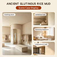 Revêtement artistique en boue de riz glutineux ancien, facile à nettoyer, respirant, ton terreux chaleureux style ferme, anti-moisissure