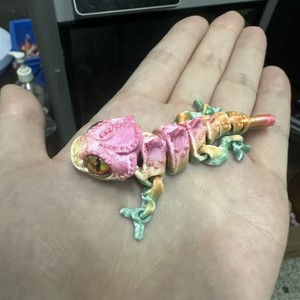 Jouet pour enfants en plastique imprimé en 3D, caméléon articulé, réaliste, ornements décoratifs d'animaux, best-seller, pour les enfants de 12 ans et plus - Product Image 2