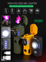 18650 grande batterie Rechargeable Mini poche Camping en plein air randonnée ARC briquet LED porte-clés Flash lumière