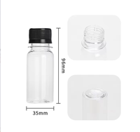 Bouteilles de jus en plastique PET de 60 ml avec couvercle inviolable, mini format, qualité alimentaire, petites bouteilles de jus, distributeur de goût de jus