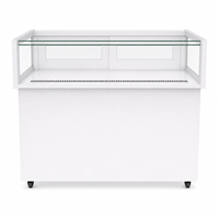 Vitrine réfrigérée intégrée sans cadre à simple couche sur mesure pour gâteaux à la crème fraîche