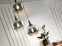 Lampe suspendue LED moderne en verre gris fumé pour îlot de cuisine, bureau et restaurant, décoration nordique pour la maison