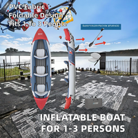 Bateau pneumatique pliable en PVC pour 3 personnes, pêche et utilisation aquatique