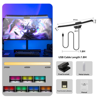 Moniteur d'écran d'ordinateur Protection des yeux incurvée à intensité variable Barre lumineuse pour ordinateur portable/Barre lumineuse pour moniteur Barre lumineuse RVB/Barres lumineuses à LED