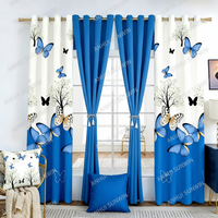 Nouveaux rideaux occultants écologiques à motif floral de style américain avec sangle de fixation, 8 pièces, en fausse soie, prêts à poser pour salon