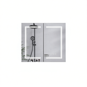 Gabinete de Baño OZON con Puerta y 2 Niveles, 32x28 Pulgadas, con Luz LED de Tres Colores y Ajuste de Brillo - Product Image 1