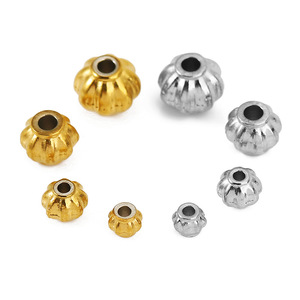 Stainless Steel Baroque Pumpkin Beads Mixed Sizes <b>Spacer</b> Beads For Bracelet Making - Product Image 1