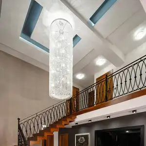 5 metri grande Led personalizzato lungo moderno cristallo scale a spirale lampadario moderno