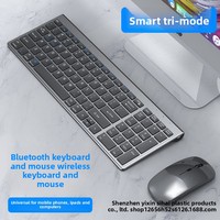 Yixin 109 - Juego de Teclado y Ratón Inalámbricos Recargables de Modo Dual para iMac, iPad, Tablets y Laptops - Diseño Ergonómico - En Stock