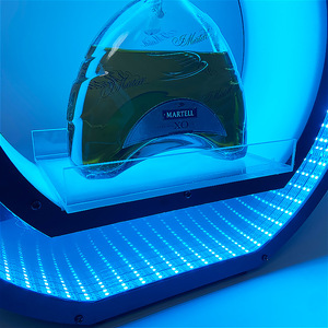 Support de présentation pour bouteilles de champagne XO, en acrylique bleu glace, éclairé par LED, rond, pour fêtes - Product Image 4