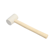 Maillet souple sans trace, absorbant les chocs et anti-rayures, pour la pose de carreaux et de meubles DIY, avec manche en bois et tête en caoutchouc blanc