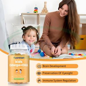 Vitaminas Veganas para Niños Ausreson OEM, Suplemento para la Salud Cerebral, Halal, Omega 3 6 9, Gomitas de Aceite de Pescado, Gomitas de DHA Omega 3 para Niños - Product Image 2
