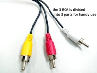 Kabel video dan audio kualitas tinggi 1.8m 3rca ke 3rca stabil kecepatan tinggi warna hitam tahan lama