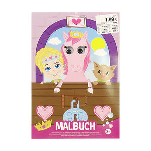 ขายส่งเด็กสมุดระบายสีสีเต็มรูปแบบการพิมพ์ม้าและเจ้าหญิงเด็กหนังสือกิจกรรมที่มีตาพลาสติก - Product Image 1