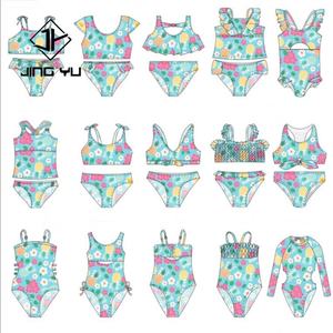 Maillots de bain deux pièces imprimés personnalisés pour l'été, ensemble de bikini, vêtements de bain pour bébé, maillots de bain pour filles - Product Image 2