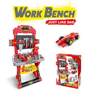 Nouveauté : Ensemble de jouets d'outils de jeu 86 pièces + établi avec voiture de course de formule et perceuse électrique, jouets d'imitation pour enfants - Product Image 2
