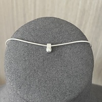 Collier Pendentif Perles de Riz et Haricots en Argent 925, Chaîne Serpent Minimaliste Polyvalente, Accessoire