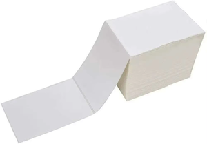 Tem nhãn nhiệt trực tiếp khổ 4x6 inch, màu trắng, có lỗ đục, tương thích với máy in nhãn nhiệt, dạng gấp quạt - Product Image 2