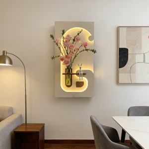 Peinture murale LED 3D moderne, abstraite, avec cadre en grès, faite à la main, décorative, pour véranda, salon, salle à manger - Product Image 2