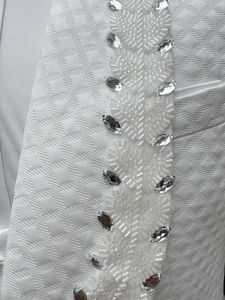 Nuevo <span class=keywords><strong>Traje</strong></span> de Negocios para <span class=keywords><strong>Hombre</strong></span> 2025, Corte Entallado, Cierre de un Botón, con Cuentas, Solapa de Pico, <span class=keywords><strong>Traje</strong></span> de <span class=keywords><strong>Boda</strong></span> Blanco - Product Image 2