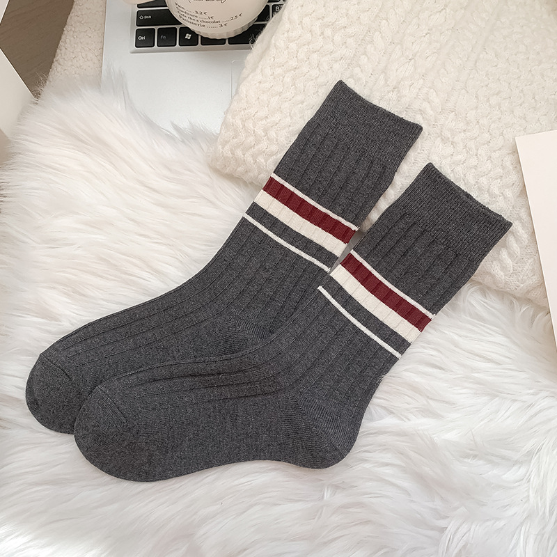 Unisex [Wool Fringe Stripes - Gray]