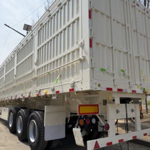 Semi-remorque à plateau fermé en acier à 3 essieux, 60 tonnes, type fourgon, pour marchandises sèches, avec une charge utile maximale de 70 000 kg, à vendre - Product Image 5