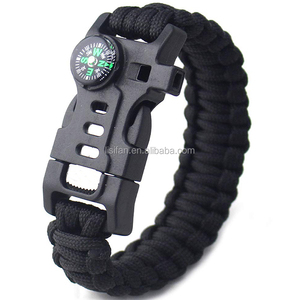 Bracelet d'urgence multifonctionnel Kit de survie avec boussole Sifflet d'allumage pour l'extérieur - Product Image 2
