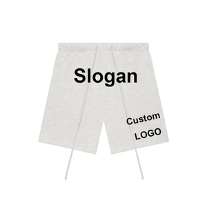 New Arrival Men's Summer Casual Sweat <strong>Shorts</strong> 100% Organic Cotton Long Drawstrings <strong>Jogger</strong> Pants with Embroidered Solid Pattern - Product Image 1