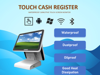 Terminal Punto de Venta de Alta Calidad con Pantalla Táctil Capacitiva Dual de 15/15.6 Pulgadas, Windows/Android, Caja Registradora para Restaurante y Comercio Minorista
