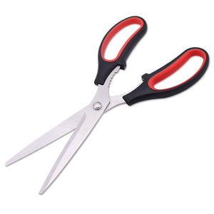 Kitchen Scissor Stainless Steel Red And Black Handle Straight Head For Home Use - Product Image 1