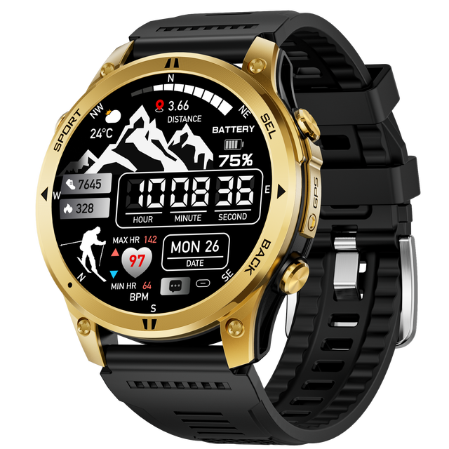 H5 Smart GPS Watch for Men Women Rectangular Sports Watch Waterproof GPS Navigation Activity Tracker Calendar Flashlight