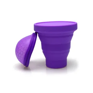 High Quality 100% Medical Silicone Foldable Cup Colorful Cups Menstrual Cup Sterilizer