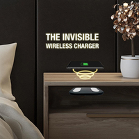 Chargeur sans fil OEM ODM pour table à manger, sans perçage, chargement dissimulé sous la table, 40 mm, pour meubles