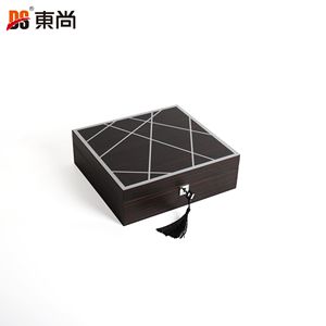 DS 12 Slots Biodegradable MDF Matte Wood Display <b>Black</b> Glossy Luxury Big Rectangle Watch <b>Box</b> - Product Image 5