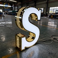 Letras Luminosas RGB Programables para Exteriores, Letrero Comercial Gigante, Letras LED RGB Multicolores Programadas, Letreros LED Iluminados