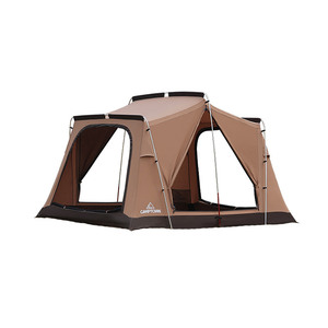 Carpa de Camping CAMPTOWN R O S E E TC de Tela TC con Postes de Aluminio, Forma Rectangular, 4 Puertas, Doble Capa, Transpirable, para Familias - Product Image 1