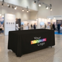 Housse de table extensible en spandex sur mesure de 6 pieds, avec logo d'entreprise personnalisé, chemin de table pour salons professionnels, événements publicitaires, imperméable et anti-UV