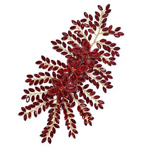 WHD-067 красочная 3D-проволока ручной работы, платье для подружки невесты с кристаллами, вечернее платье-лиф, Накладные Панели, аппликация с цветами из горного хрусталя - Product Image 6