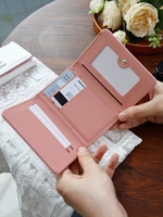 Dompet Lucu Warna Permen Ceri Sederhana Dompet Koin Wanita 3 Lipat Bordir Buah Tas Uang Kecil Tas Jepit untuk Wanita