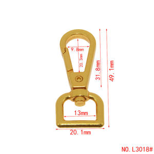 Kait jepret putar kualitas tinggi 19mm cincin pegas logam emas antik gesper klip Lobster tas tangan gesper tali perangkat keras - Product Image 2