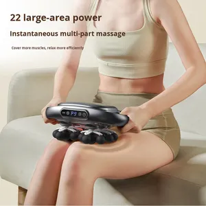 Masseur à percussion professionnel transfrontalier avec 22 têtes, portable, pour relaxation musculaire des jambes, avec fonction musicale - Product Image 2