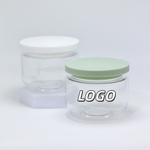 Custom 250g Skincare Body Scrub Cream Jars Round Empty <b>Plastic</b> Cosmetic <b>Containers</b> Jar With Lids - Product Image 1