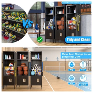 Armoire de rangement robuste pour équipement sportif, <span class=keywords><strong>casier</strong></span> métallique autoportant avec compartiments ouverts pour écoles et gymnases - Product Image 5
