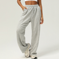 Pantalon de sport automne-hiver taille haute avec cordon de serrage, coupe large, pour fitness et yoga, effet push-up, jambe droite pour femme