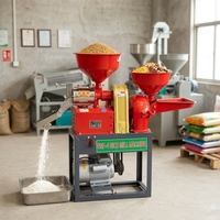 Mini-décortiqueuse de riz automatique combinée, petite décortiqueuse de riz pour fermes avec moteur à noyau de fil de cuivre intégral