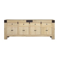 Buffet de poitrine en bois d'orme massif rétro, 12 pouces, naturel, chinois