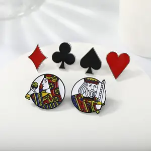 Guangzhou OEM ODM kerajinan logam kustom hadiah promosi kreatif kerah lapel enamel keras pin bros poker