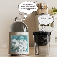 Couvercle de poubelle en plastique à adsorption par pression d'air de haute qualité, grande capacité, forme baril, pour salon, chambre, bureau, nouveau style