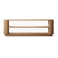 Table longue en bois massif, sans dossier, pour table d'entrée moderne et minimaliste avec fonction de rangement.